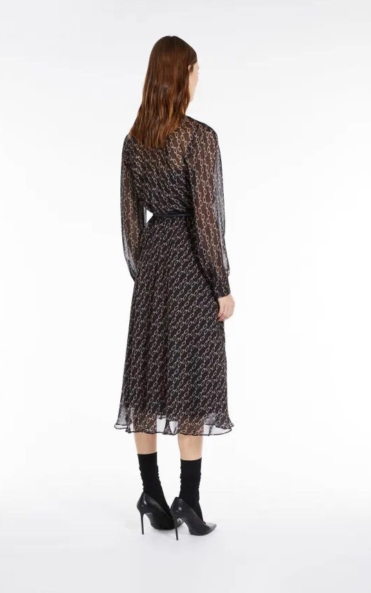 Chain Silk Midi Dress