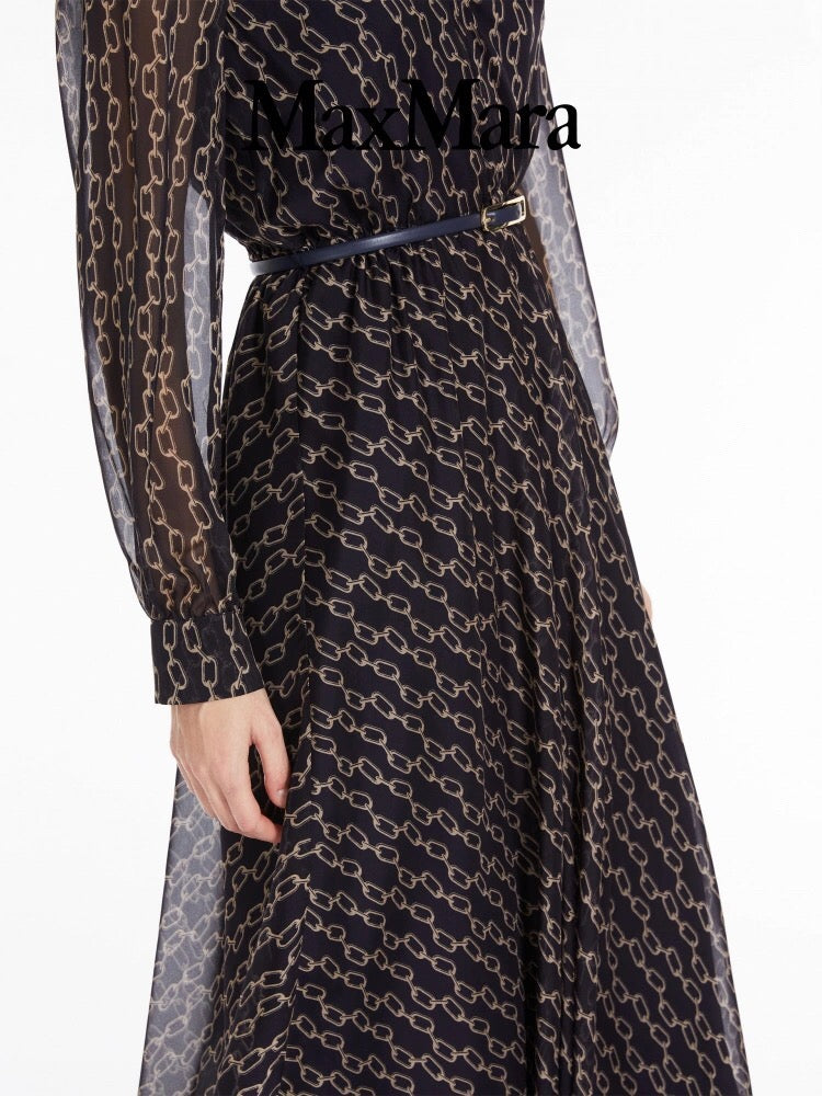 Chain Silk Midi Dress