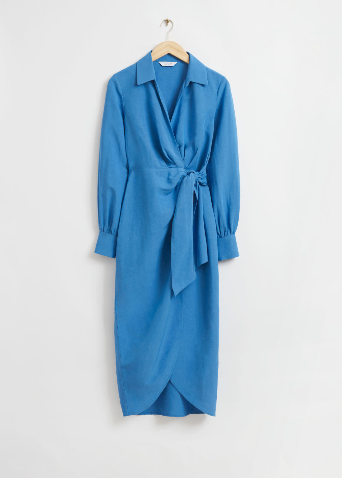 Linen Wrap Midi Dress
