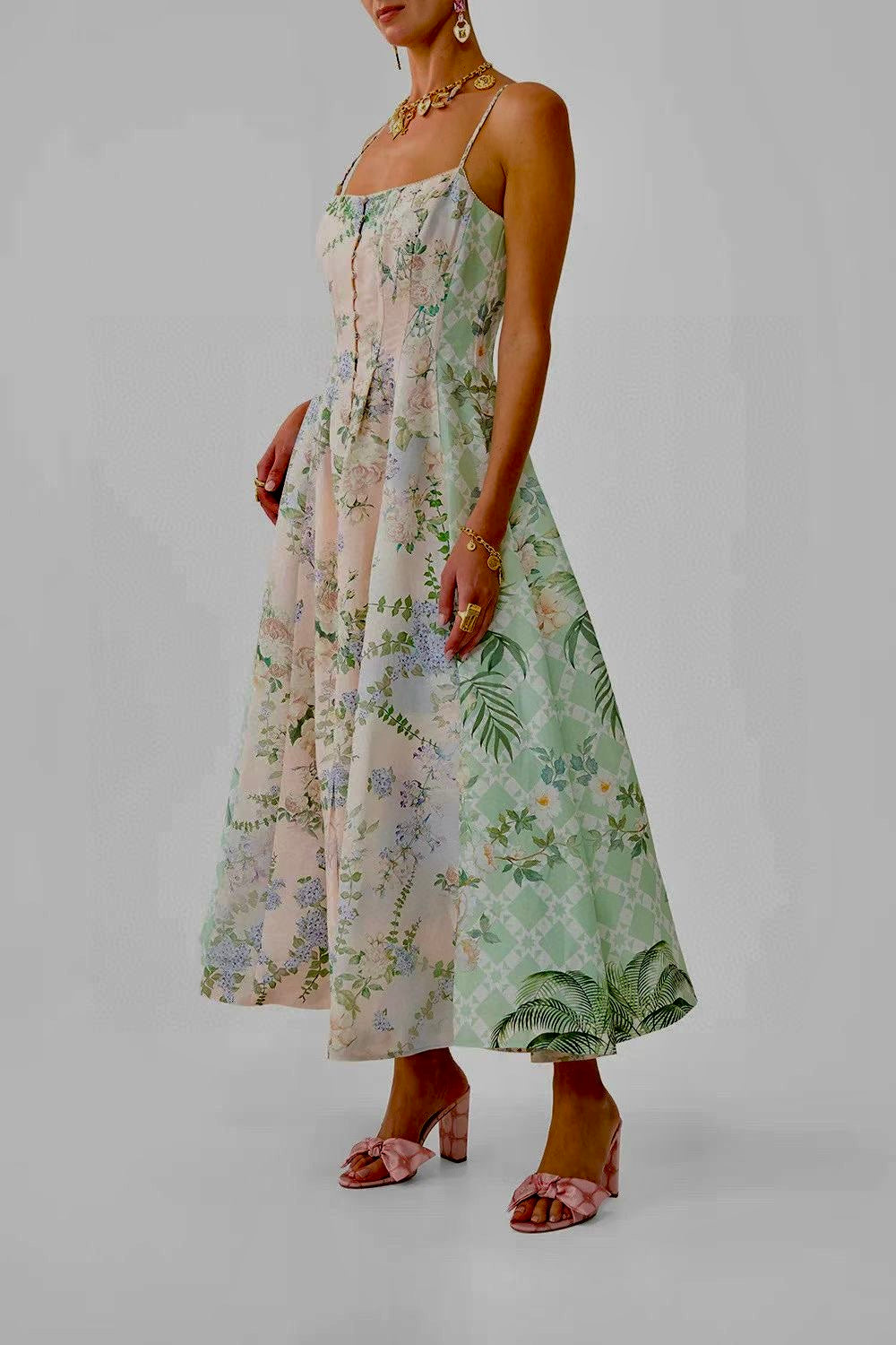 Silk Linen Corset Dress
