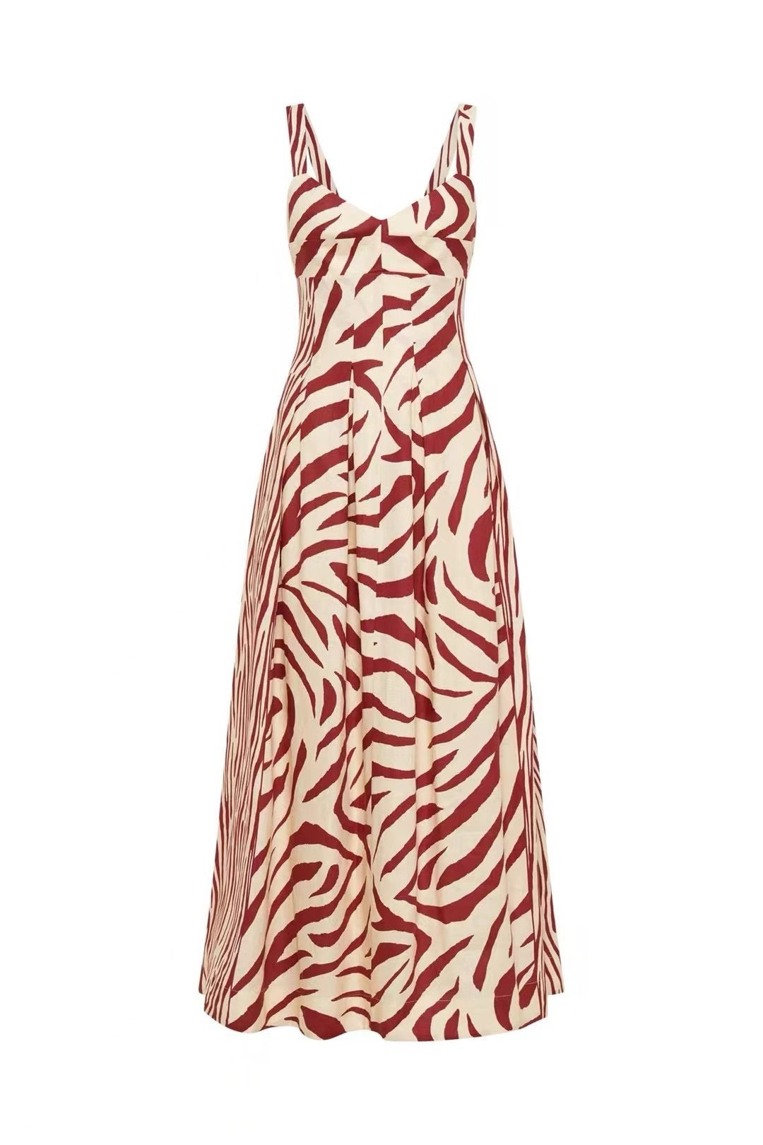 Linen Printed Midi Dress