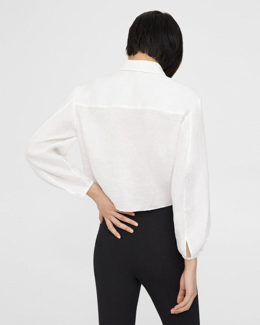 Linen Cropped Shirt