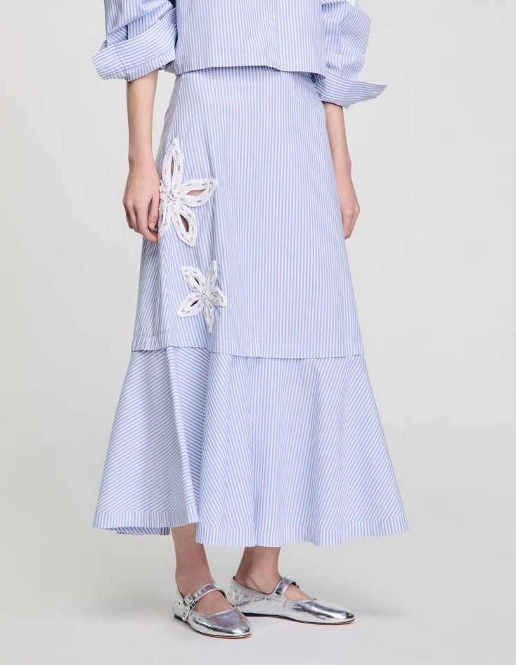 Cotton Striped Skirt