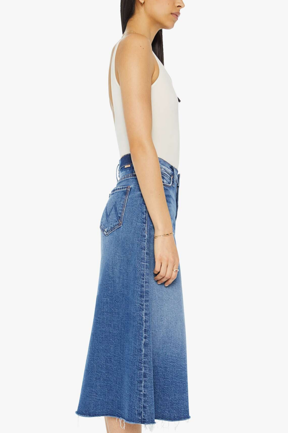 Denim Fray Skirt