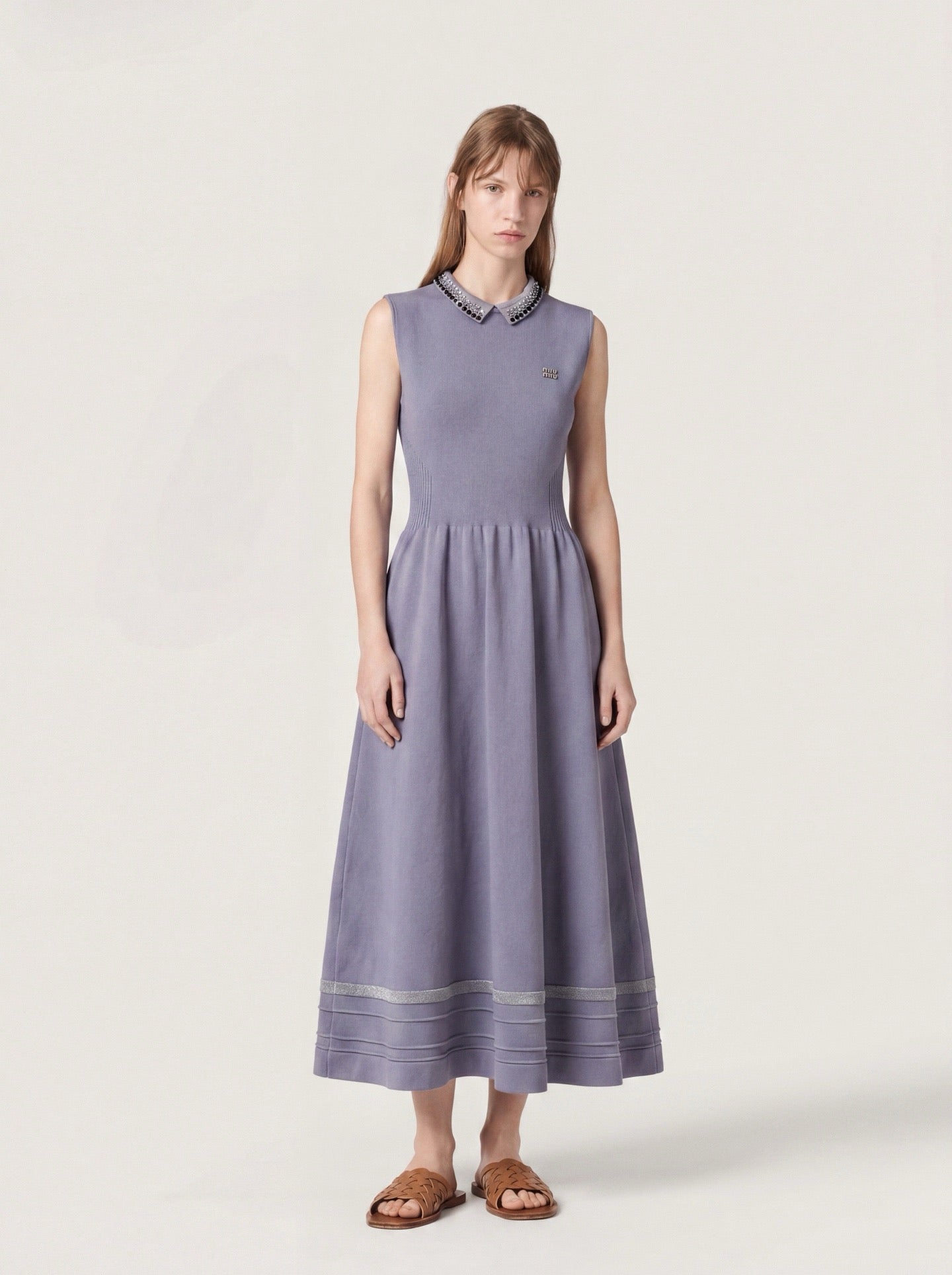 Knitted Detachable Collar Dress
