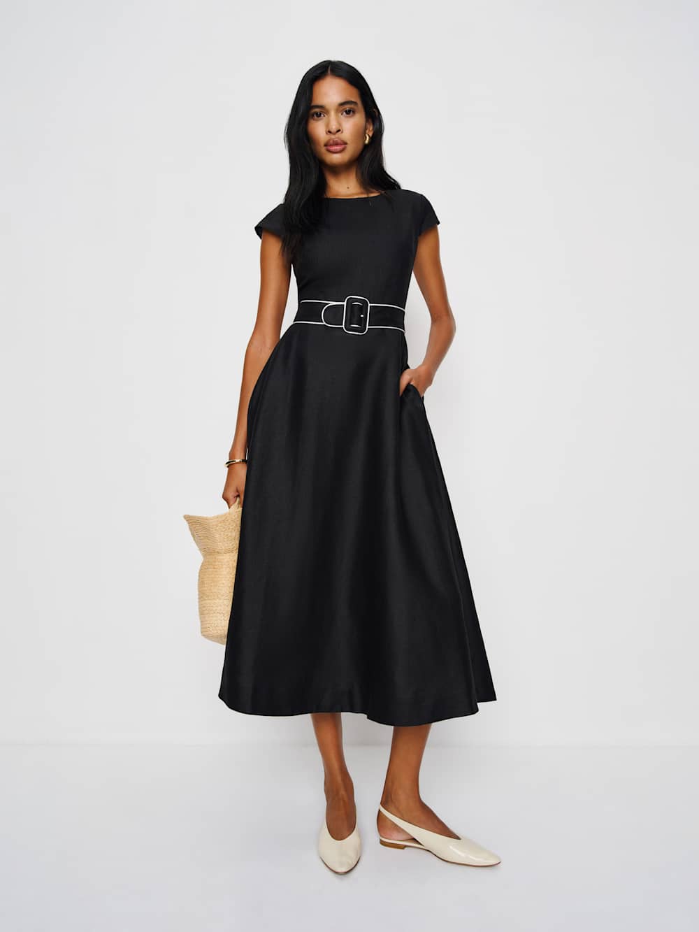 Linen Fit & Flare Dress