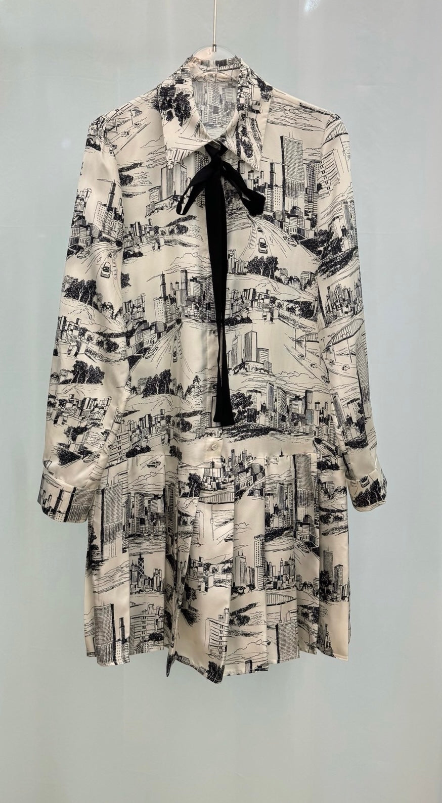 Silk Pleated Hem Dress