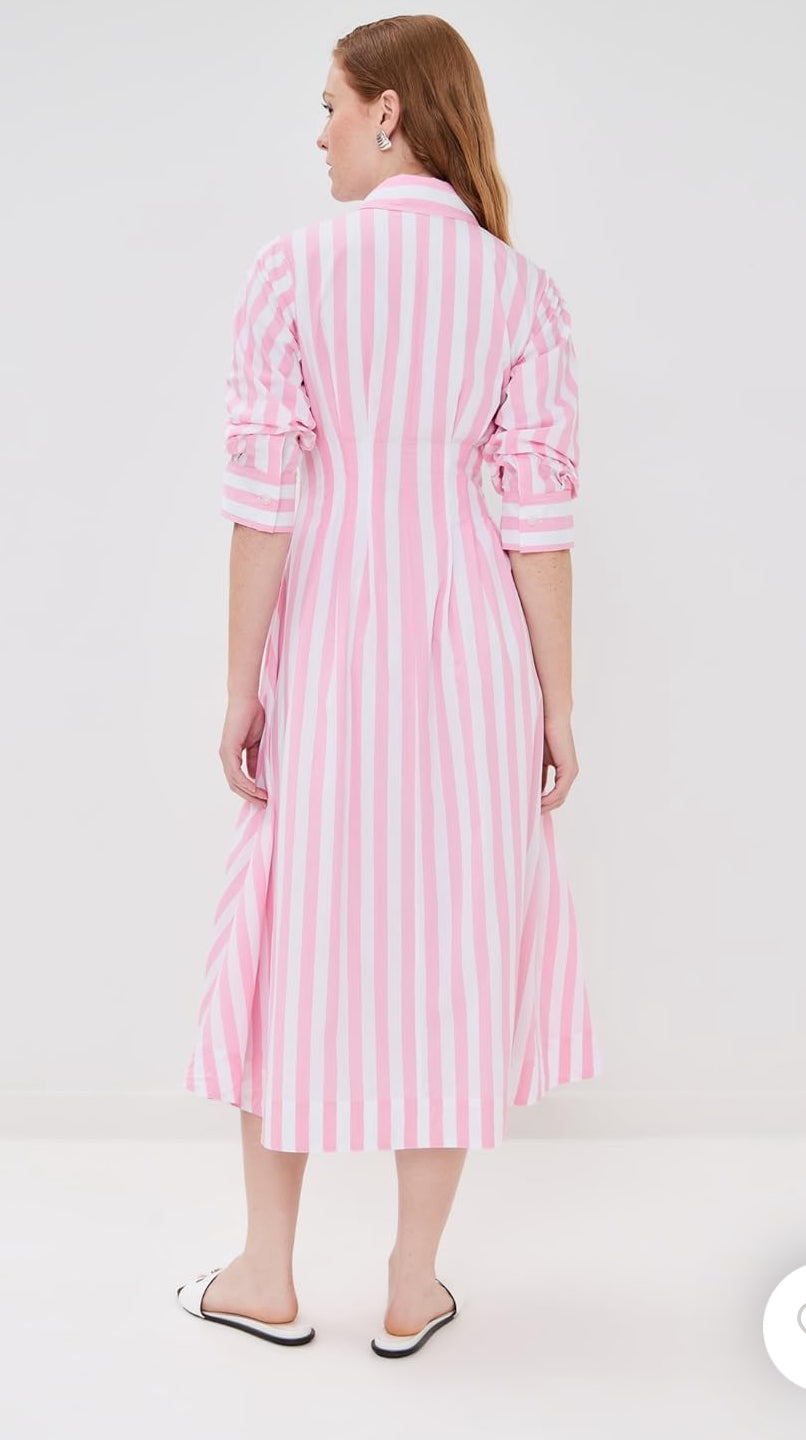 Cotton Stripe Shirt Dress