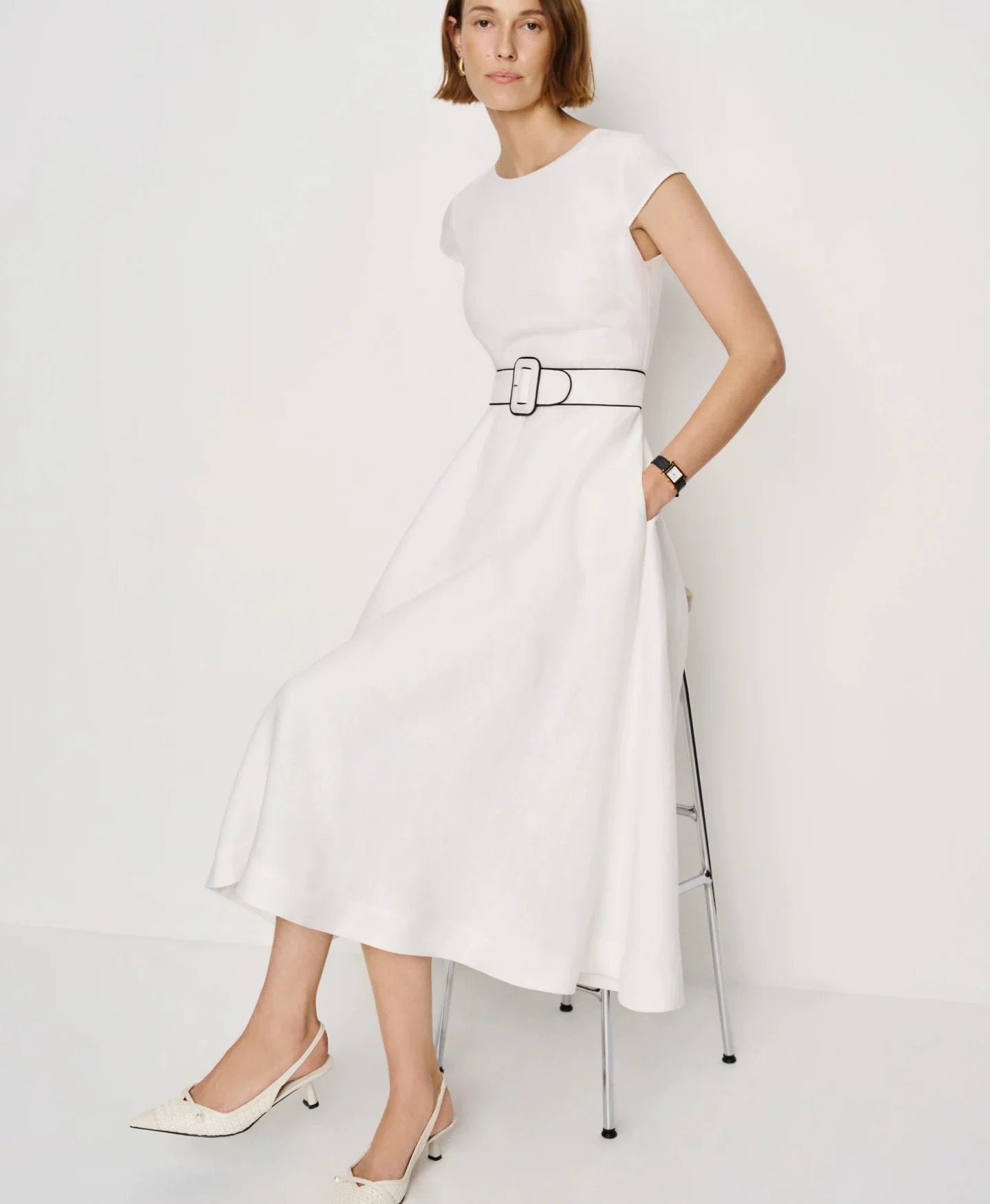 Linen Fit & Flare Dress