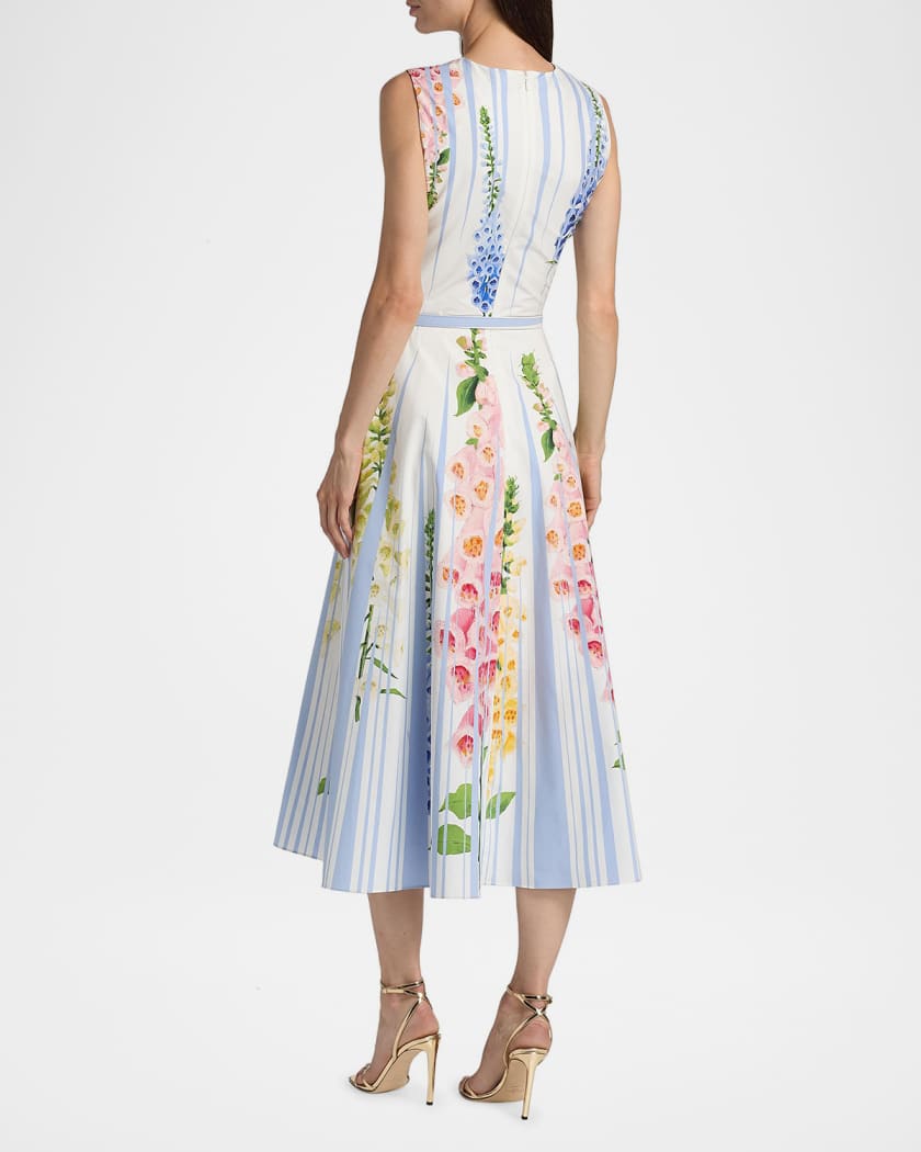 Cotton Floral-Print Midi Dress