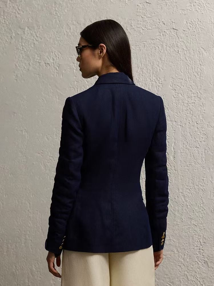 Linen Double-Breasted Jacket