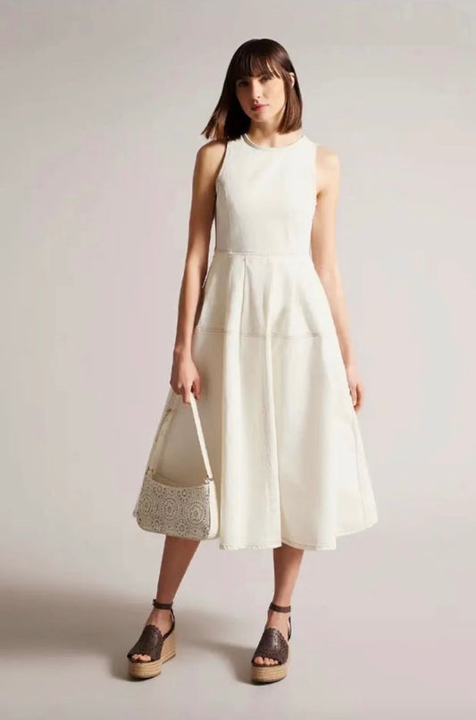 White Denim Midi Dress