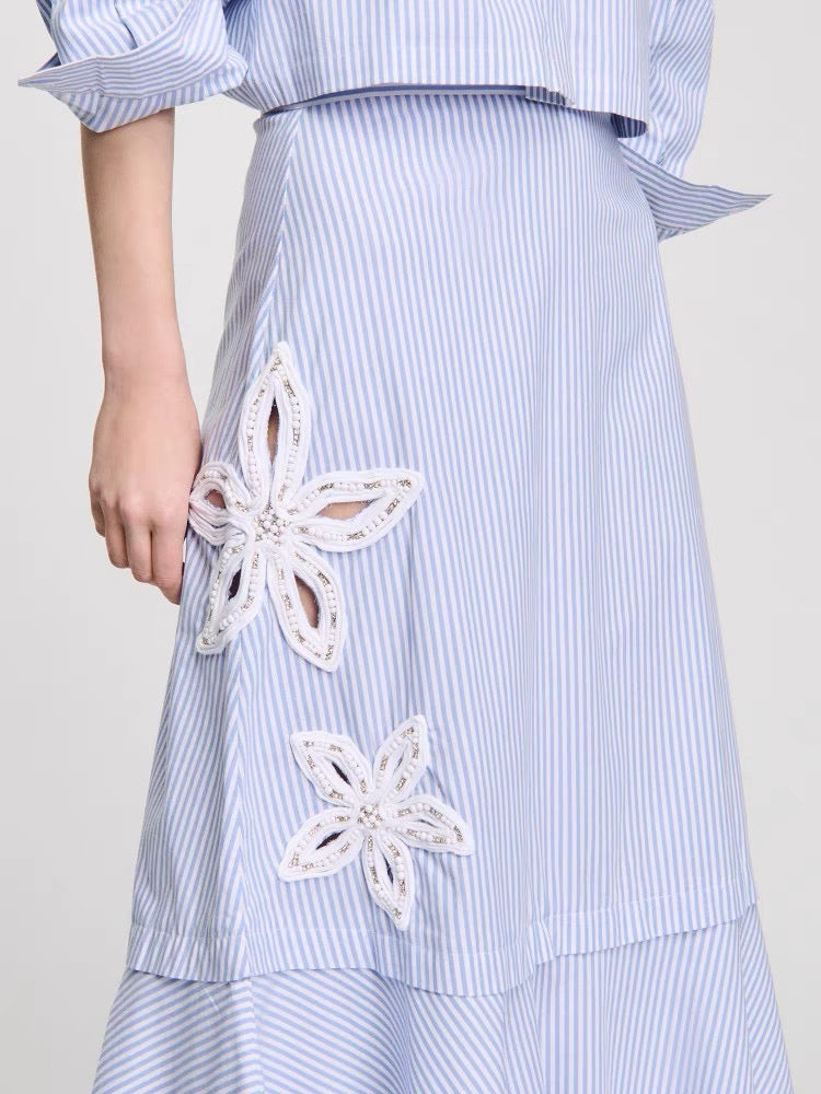Cotton Striped Skirt