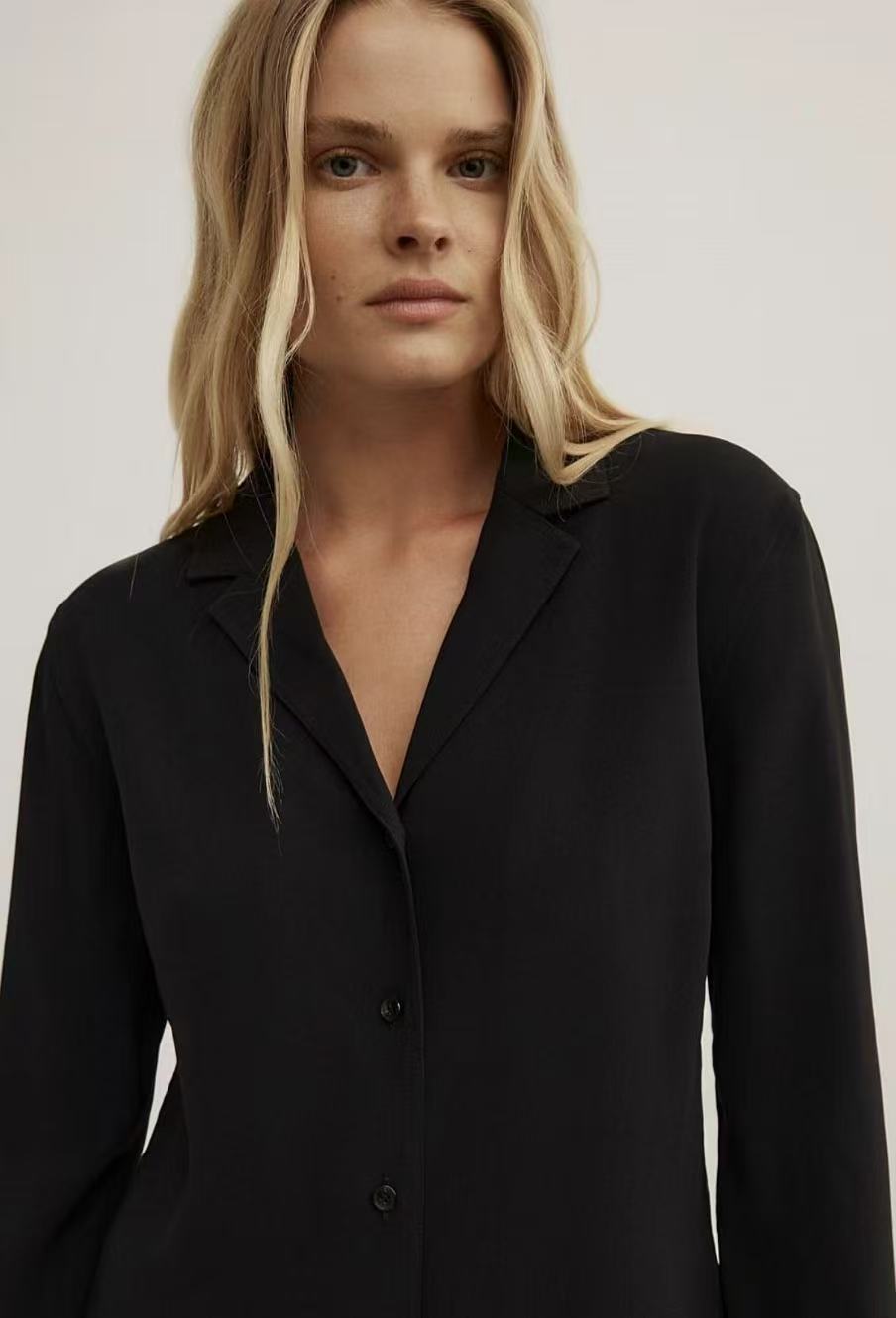 Black Crepe Shirt