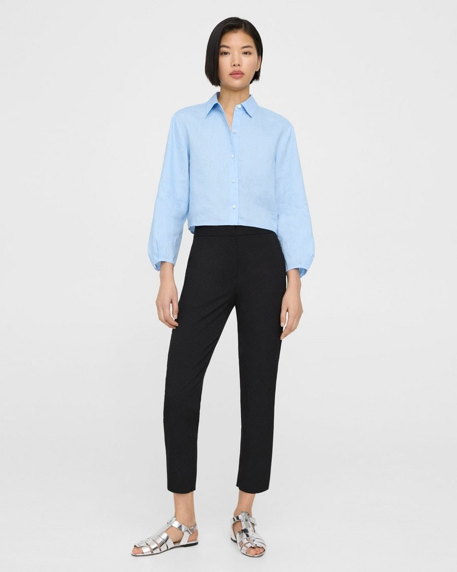 Linen Cropped Shirt