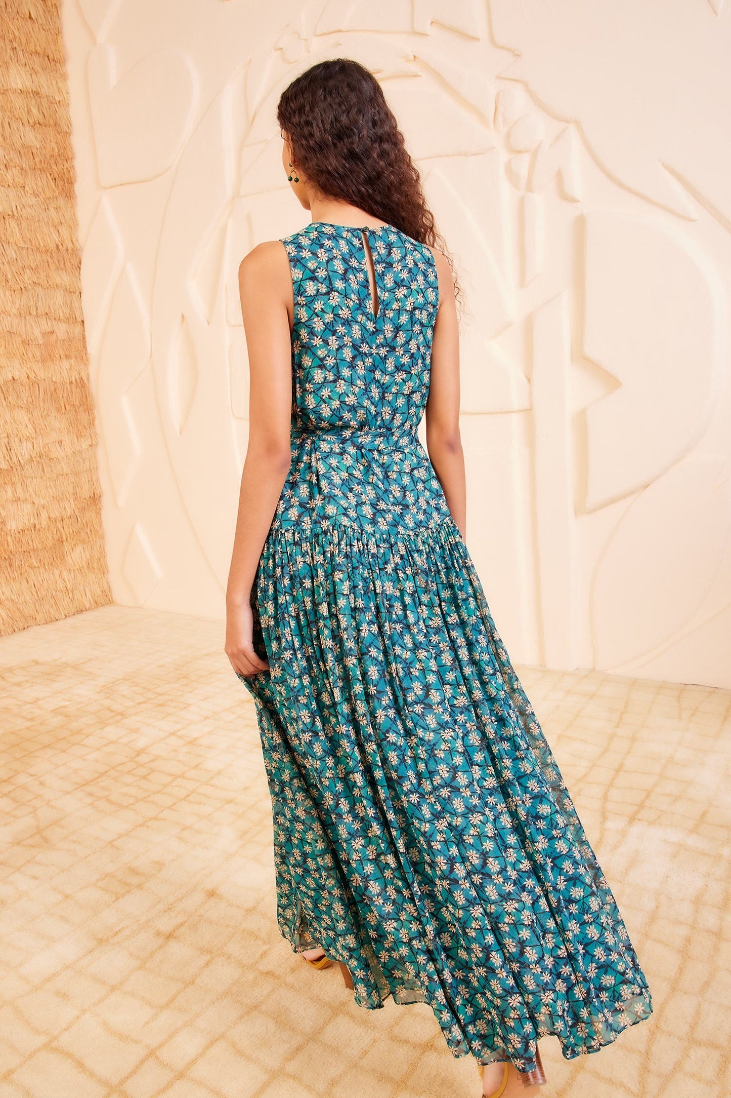 Silk Pleated Maxi Dress