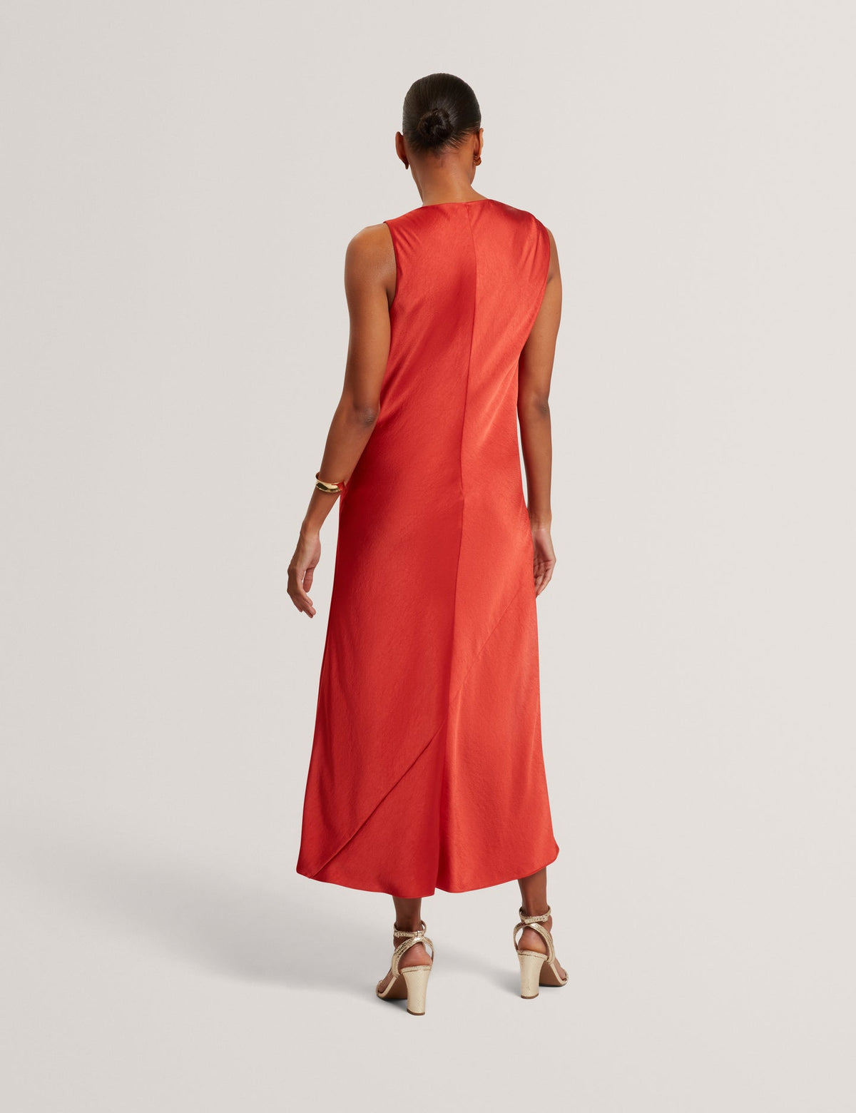 Sateen Bias-Cut MIDI Dress