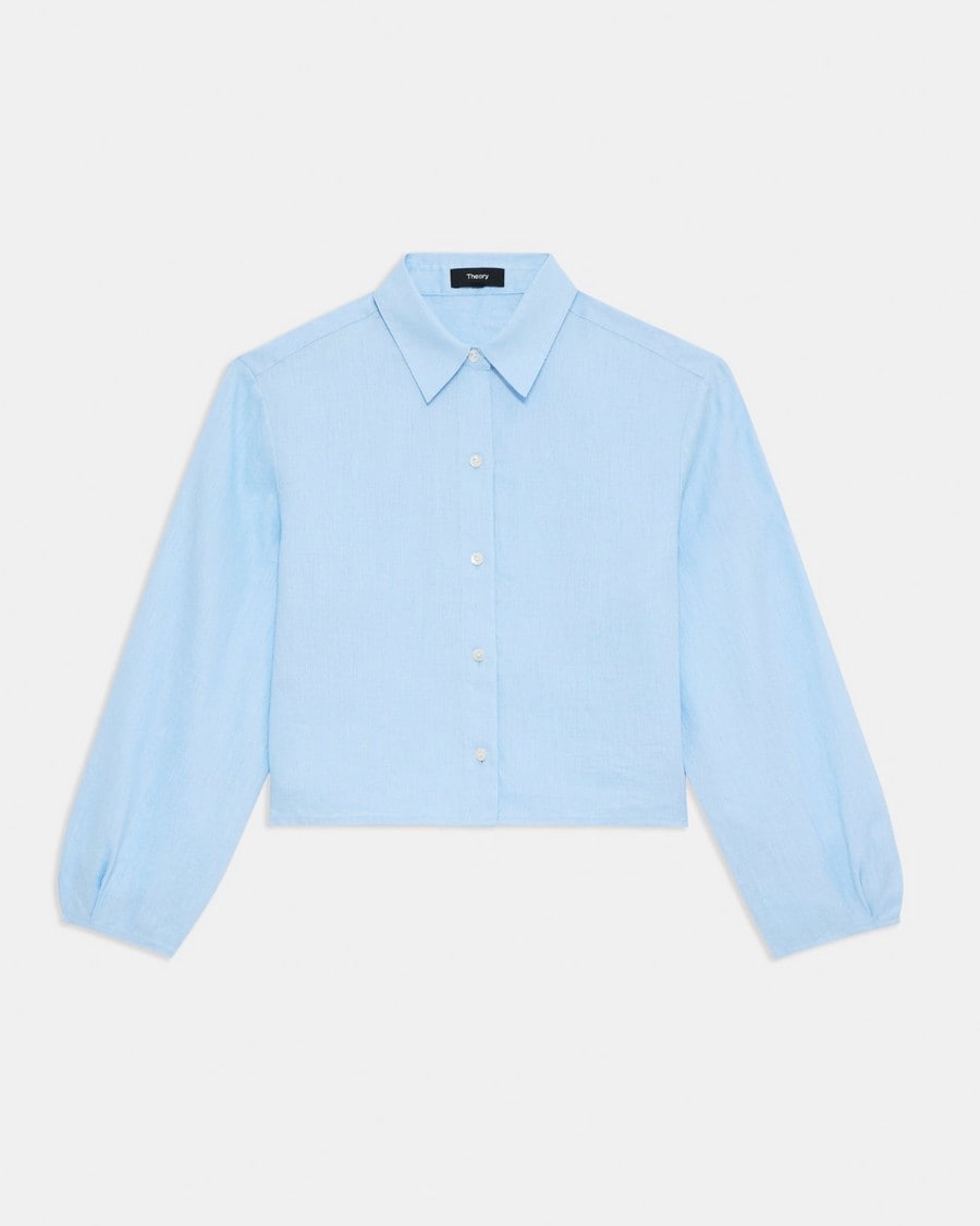 Linen Cropped Shirt