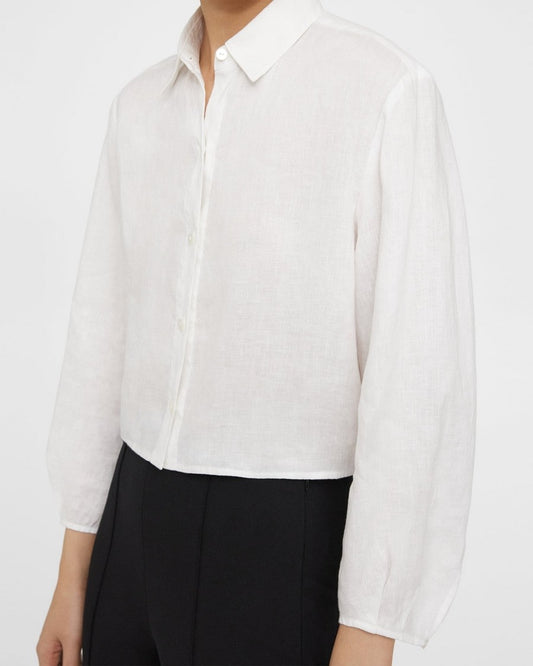 Linen Cropped Shirt