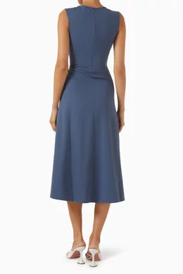 Spandex Twist Waist Midi Dress