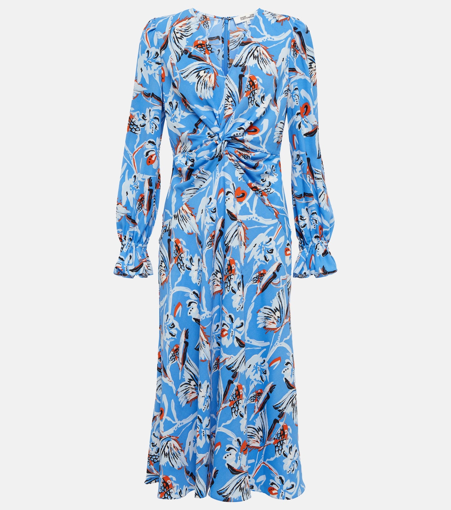 Crepe Printed Midi Dress