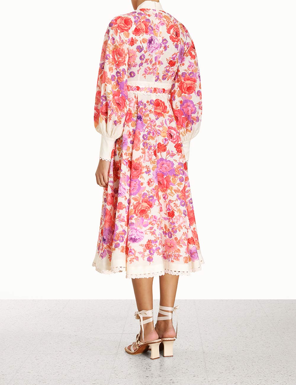 Linen Printed Midi Dress