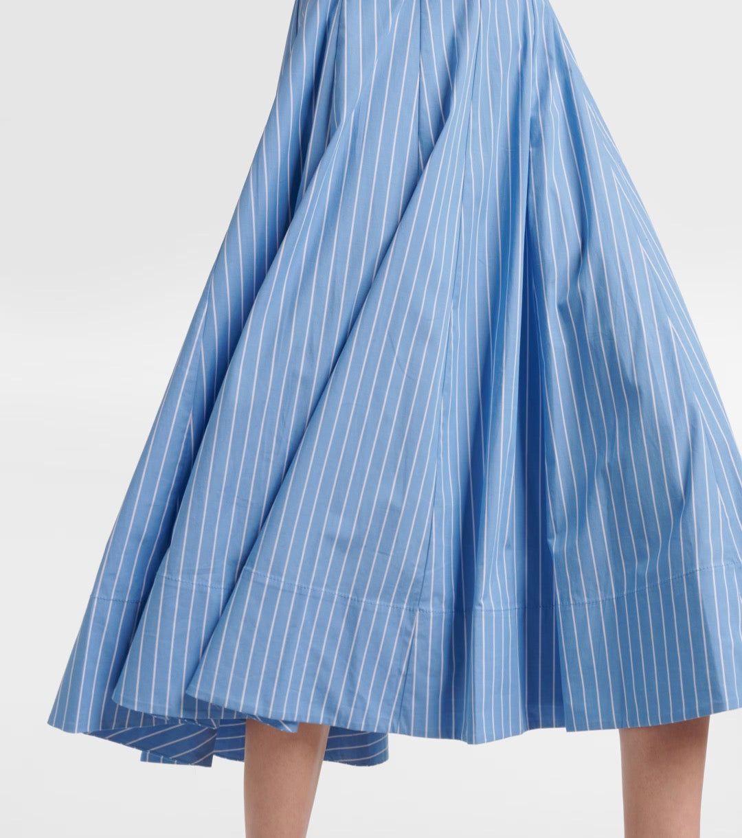 Cotton Striped Midi Dress