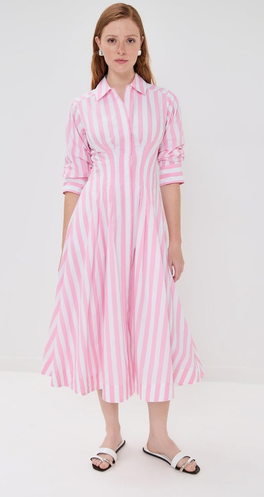 Cotton Stripe Shirt Dress