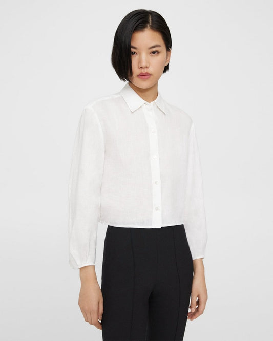 Linen Cropped Shirt