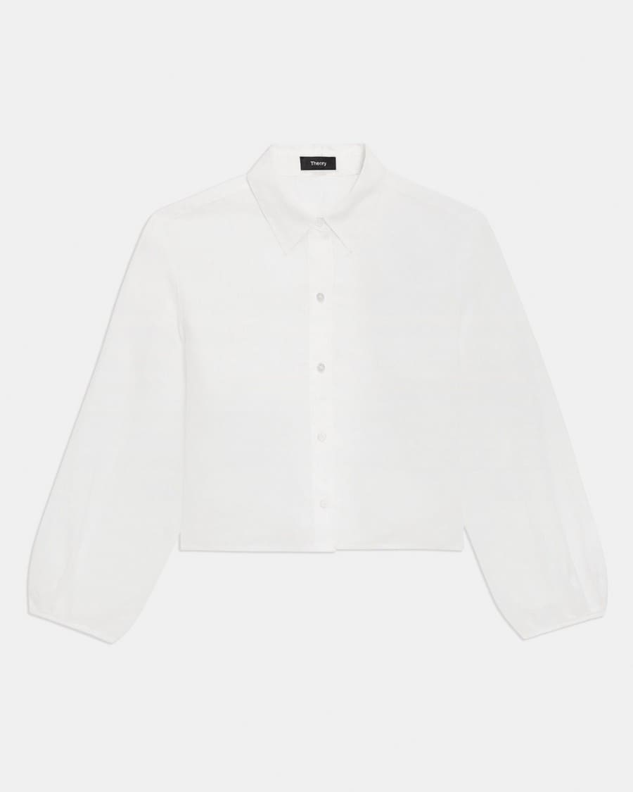 Linen Cropped Shirt