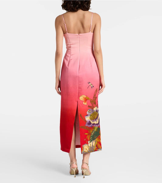 Spandex Floral-Print Midi Dress