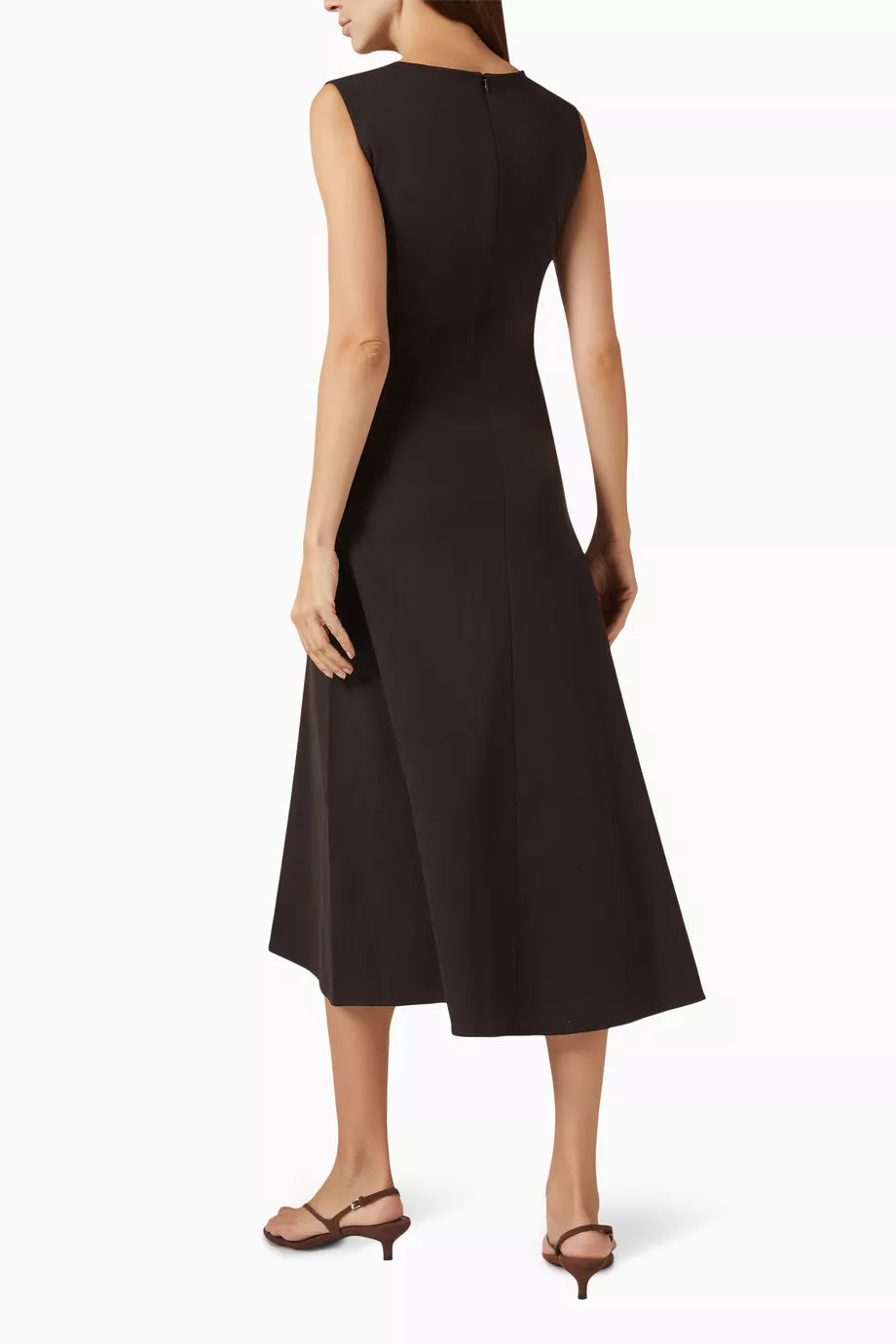 Spandex Twist Waist Midi Dress