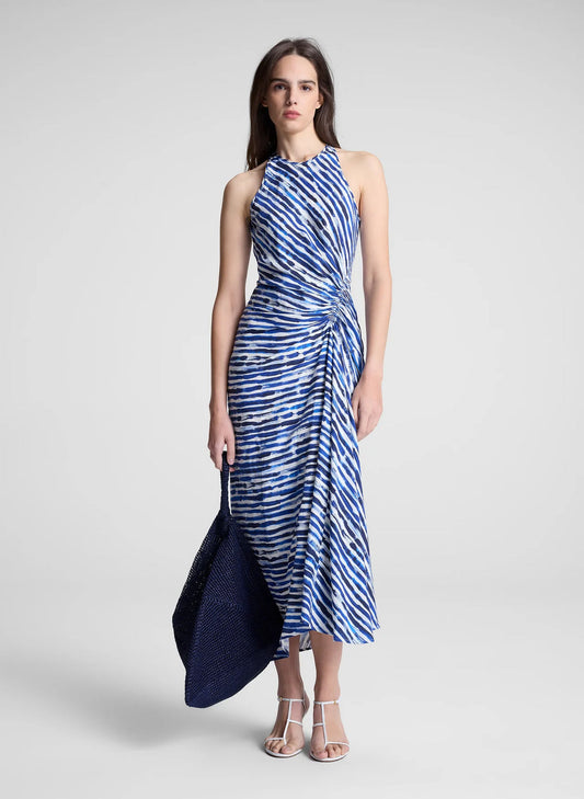 Silk Linen Bias-Cut Dress