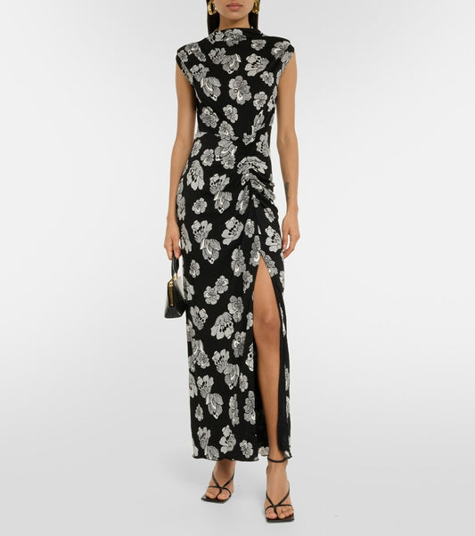 Viscose High-Neck Dress