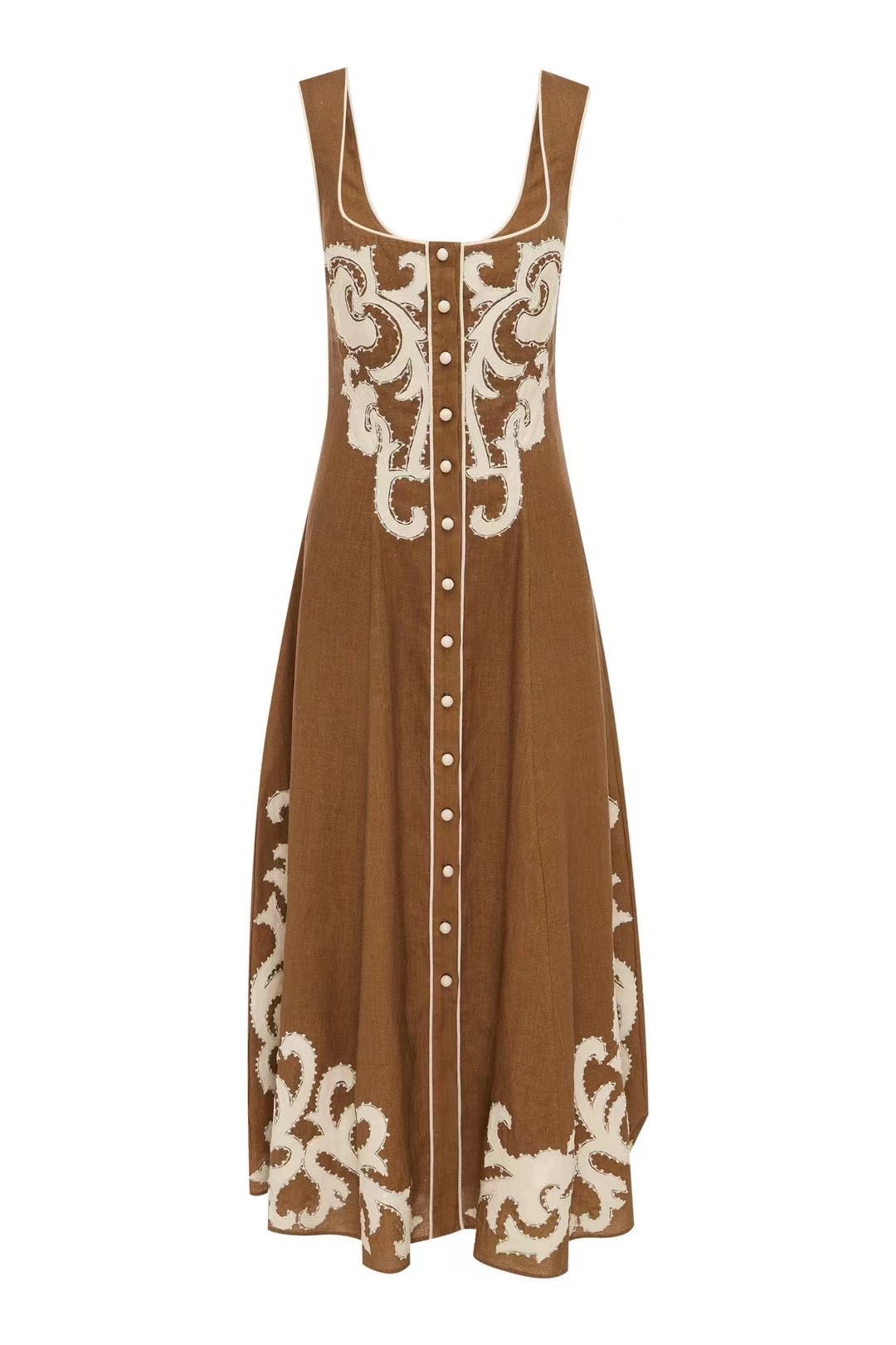 Appliqué Midi Dress