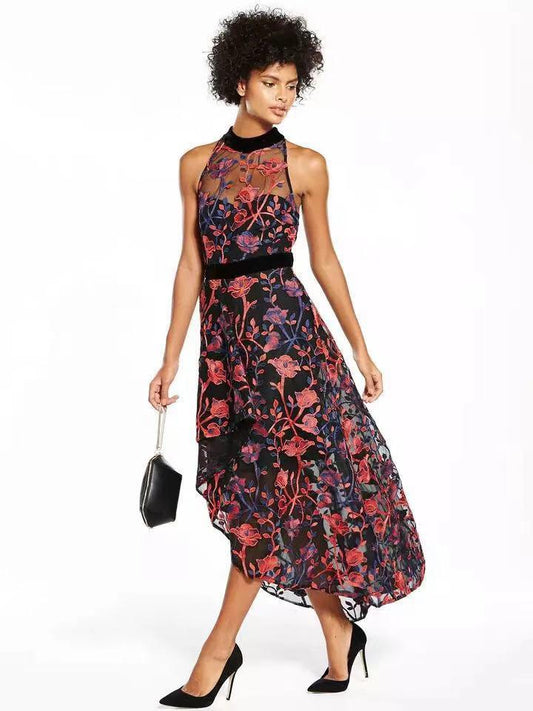 Embroidered Cut-In Dress