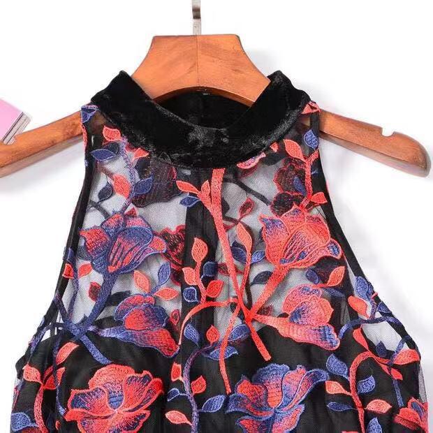 Embroidered Cut-In Dress