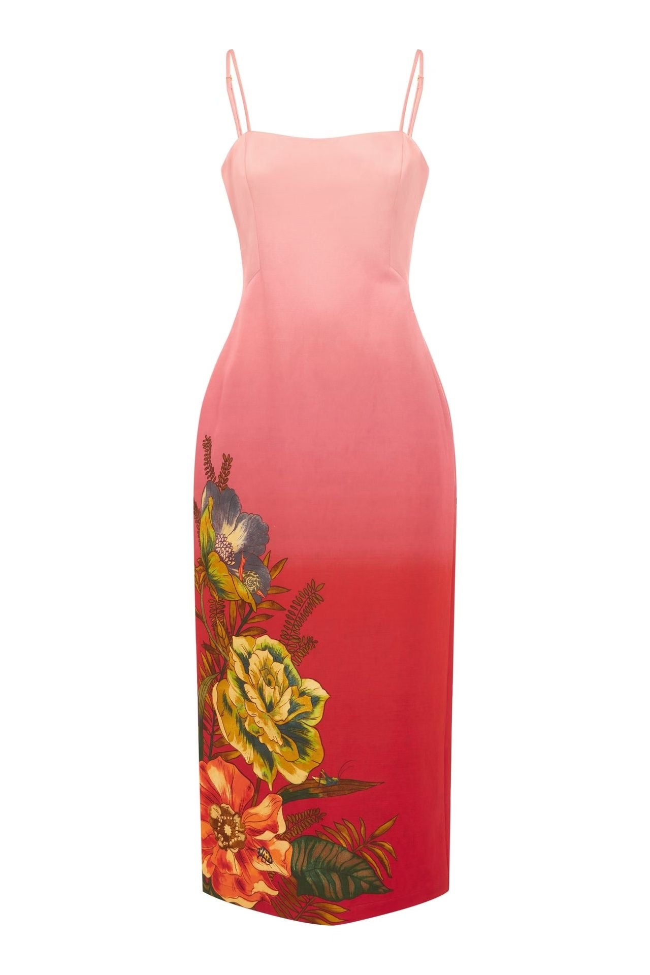 Spandex Floral-Print Midi Dress