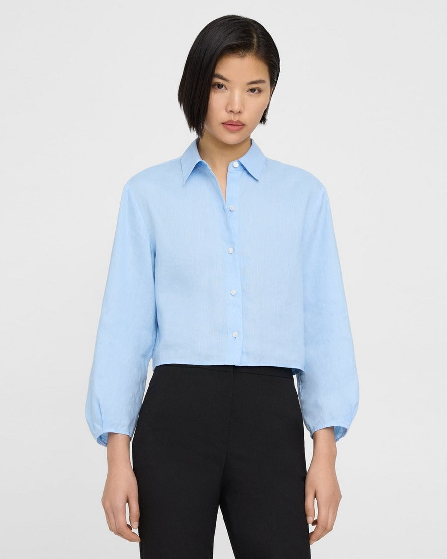 Linen Cropped Shirt