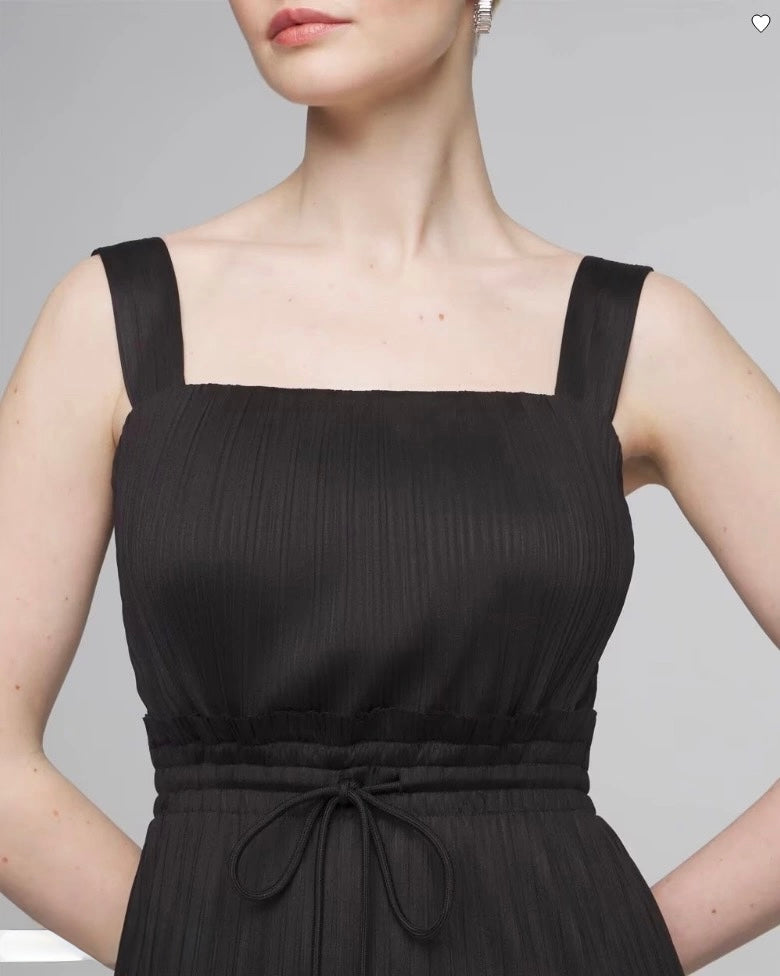 Tie-Waist Pleated Dress