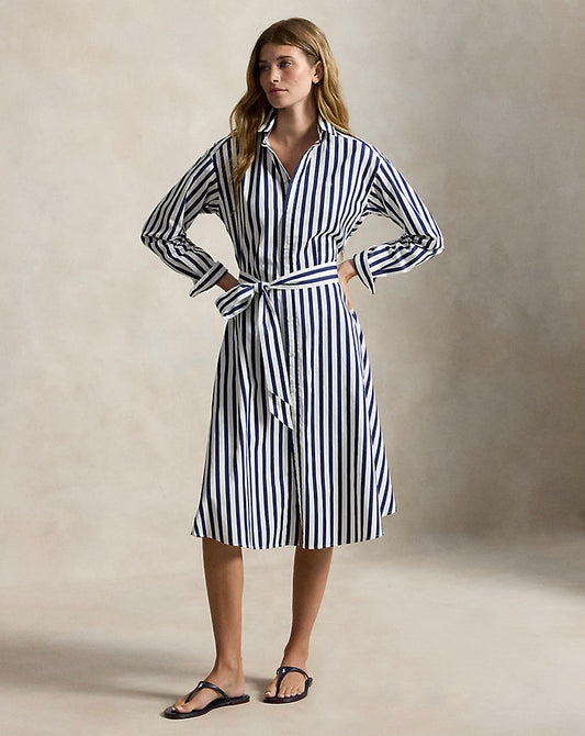 Cotton Striped Shirt Dress