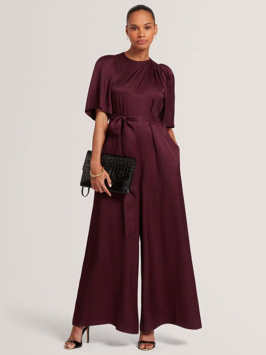 Viscose Drape-Neck Jumpsuit