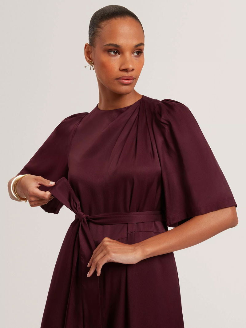 Viscose Drape-Neck Jumpsuit