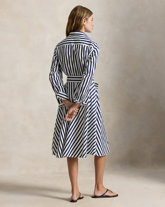 Cotton Striped Shirt Dress