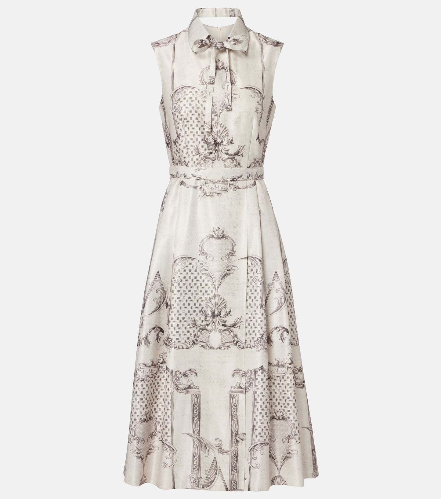 Detachable Collar Midi Dress