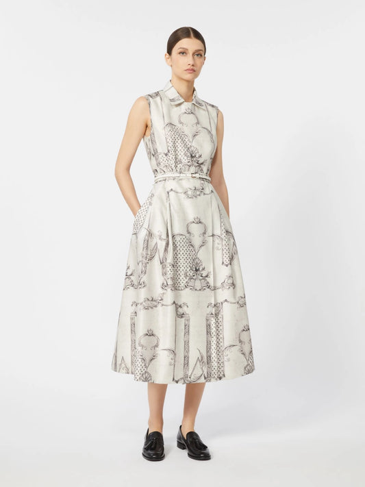 Detachable Collar Midi Dress