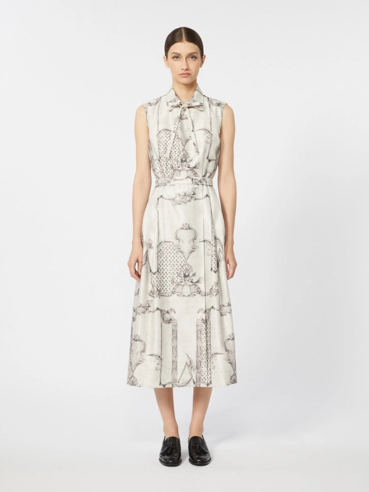 Detachable Collar Midi Dress