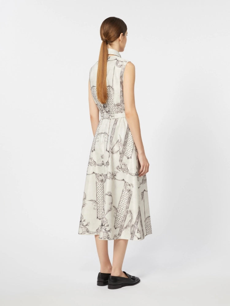 Detachable Collar Midi Dress
