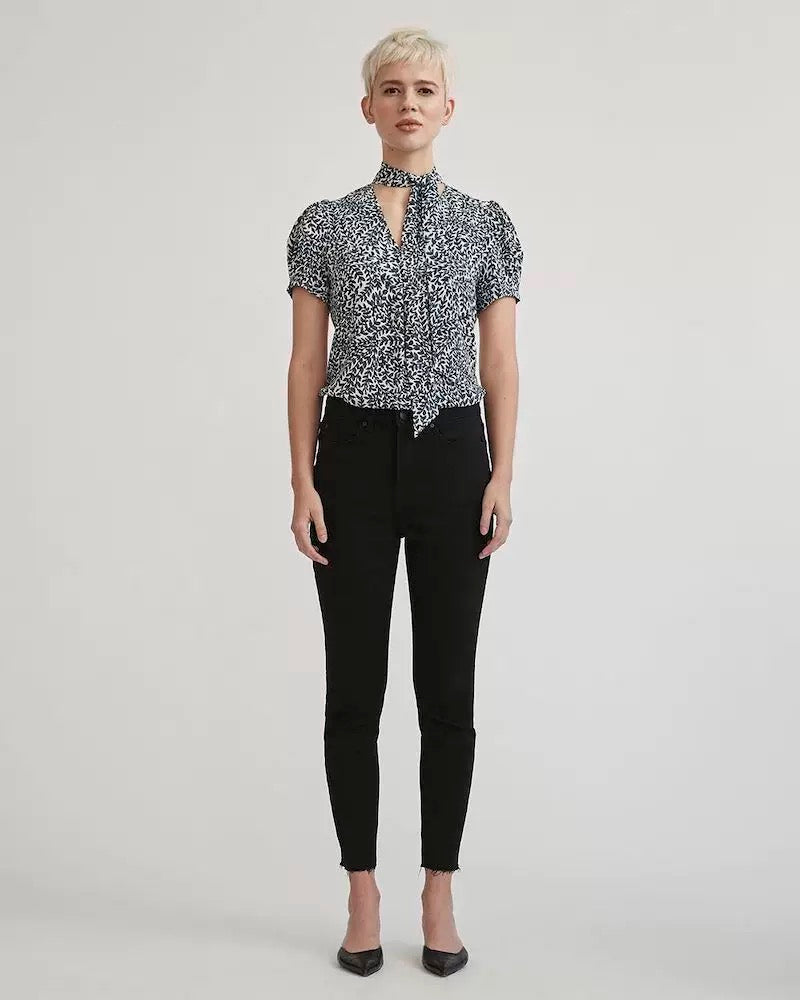 Crepe Tie-Neck Top