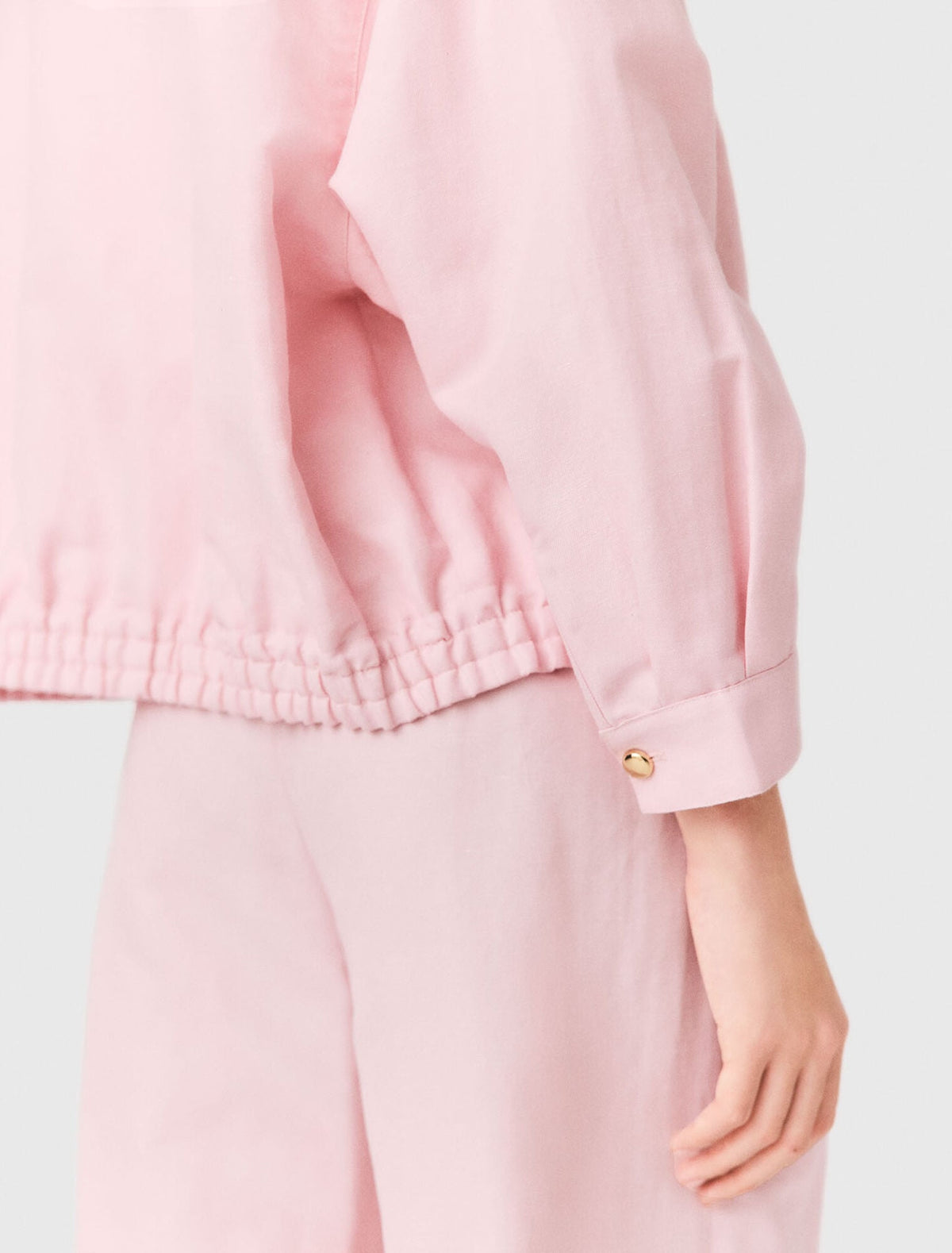 Linen Blend Bomber Jacket